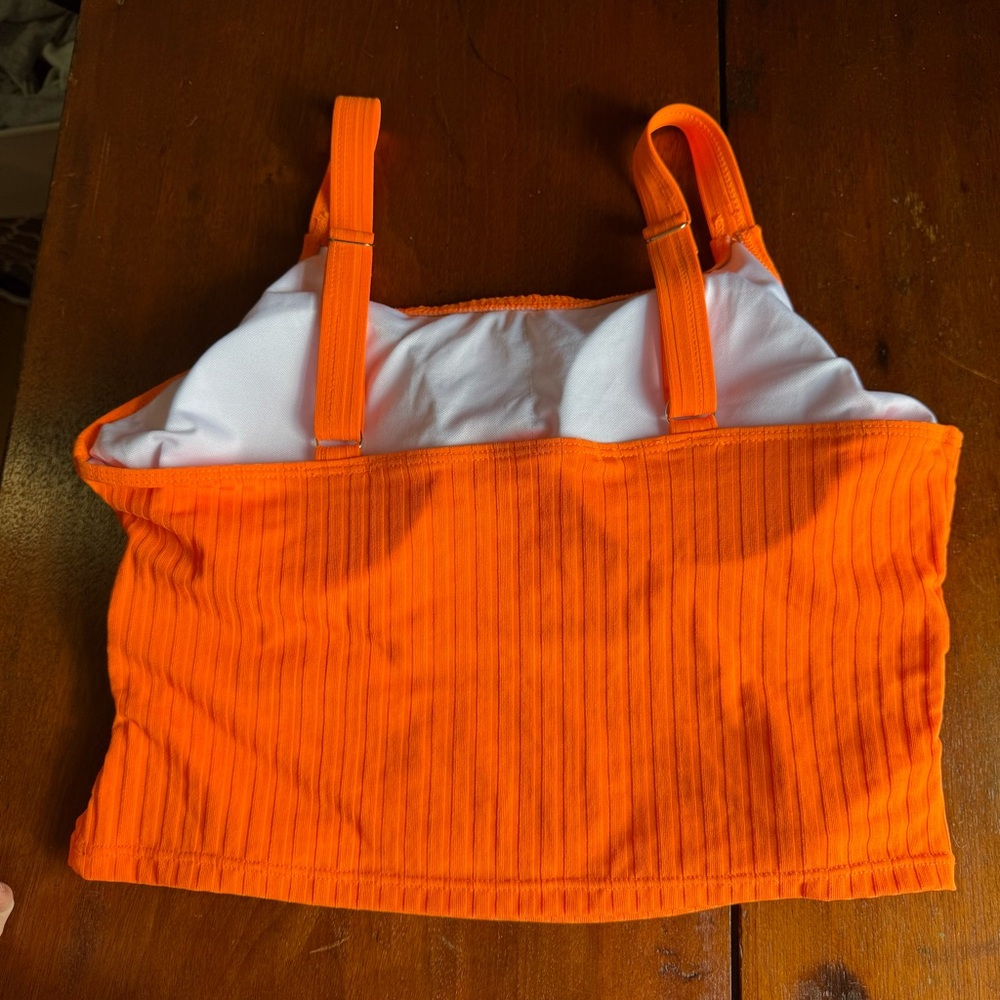 Bright Orange Ribbed Bikini Set - Picture 3 of 8